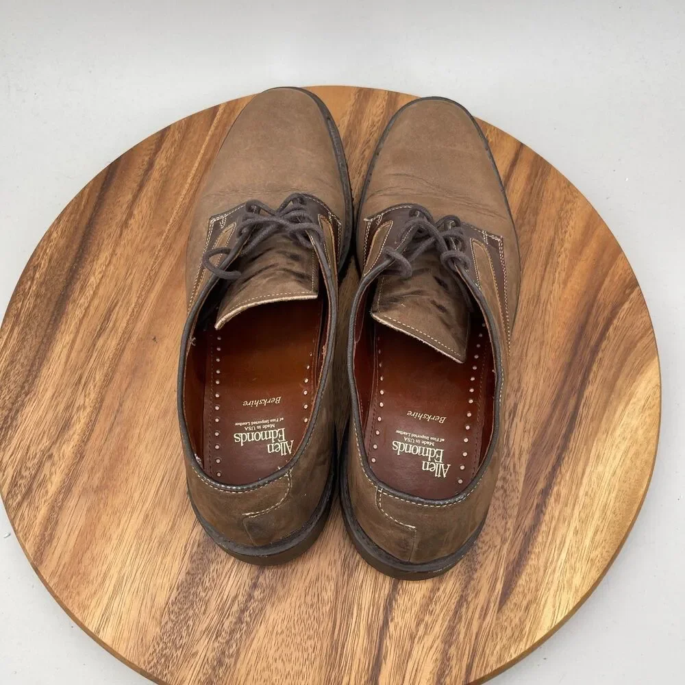 Allen Edmonds Berkshire Oxfords Mens 12 D Brown Leather Dress Shoes Derby USA